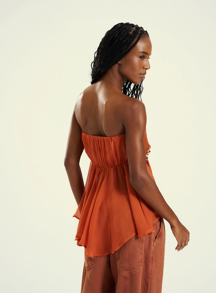 Blusa Feminina Tomara Que Caia Em Crochê
