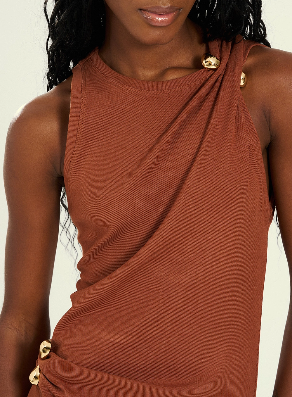 Vestido Feminino Midi Cut-out Marrom 4