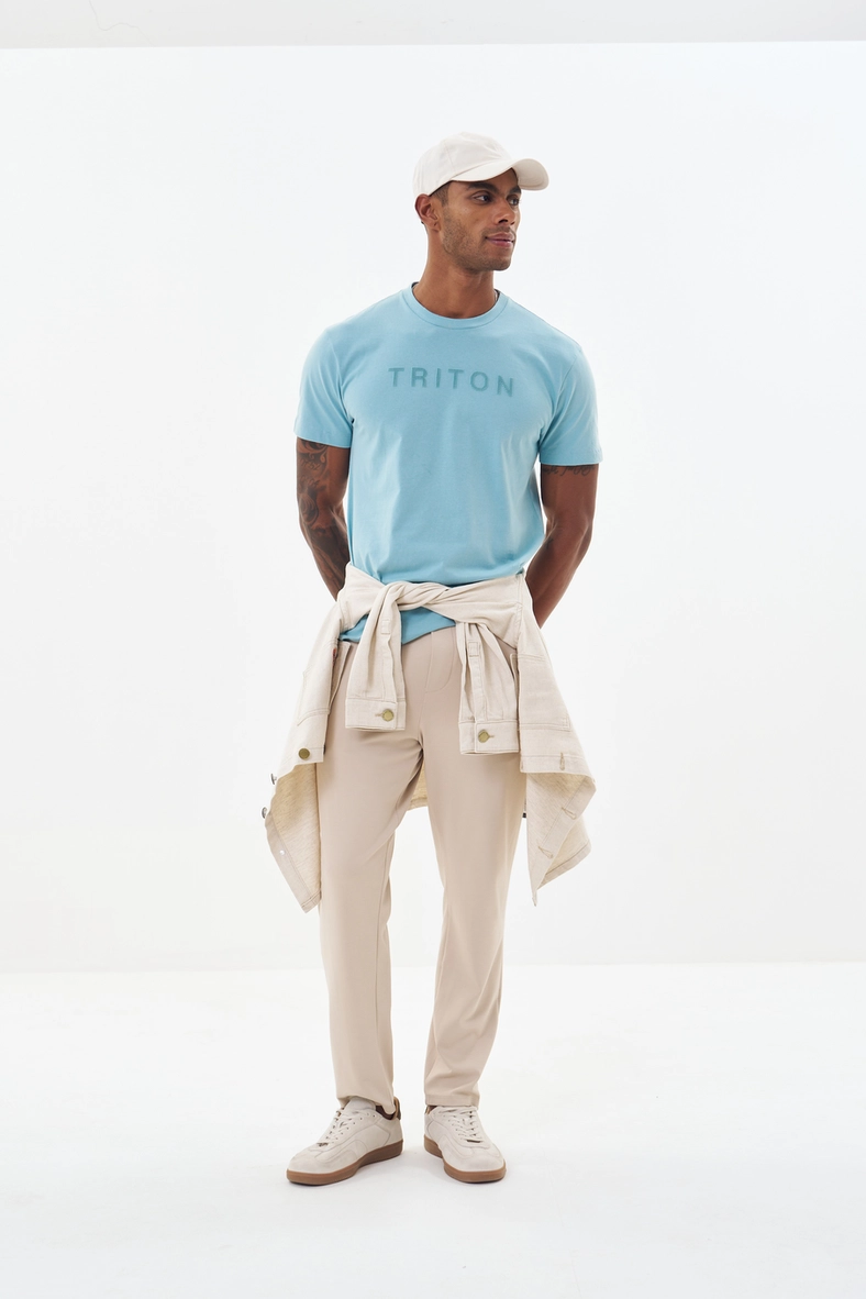 Camiseta Masculina Com Estampa Frontal Azul 1