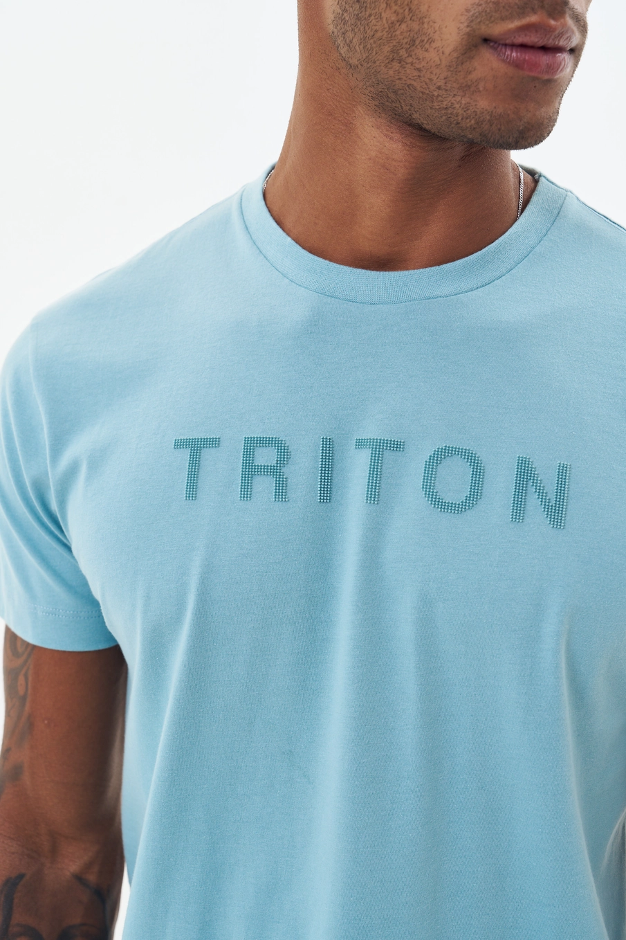 Camiseta Masculina Com Estampa Frontal Azul 3