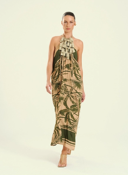 Vestido Feminino Estampado Com Amarração