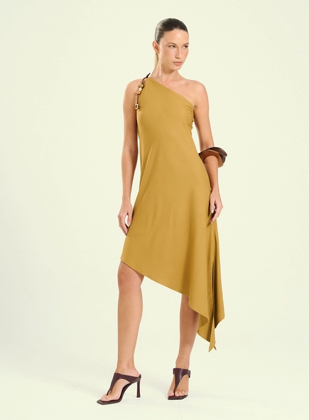 Vestido Feminino Assimétrico Com Alça