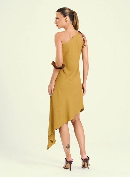 Vestido Feminino Assimétrico Com Alça