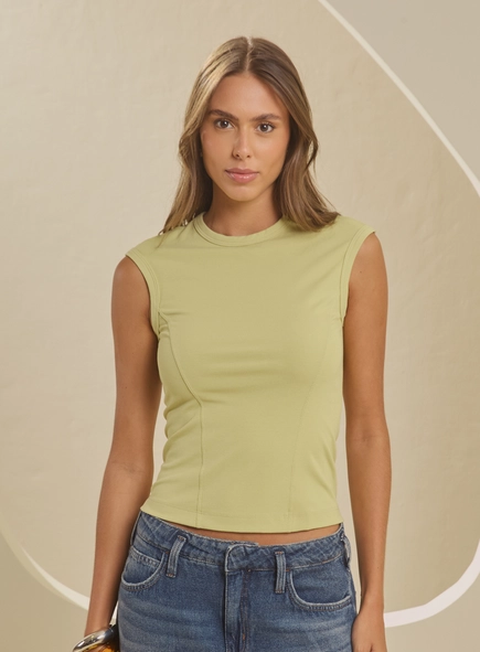 Blusa Canelada Estruturada