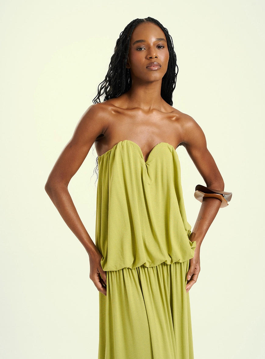 Vestido Feminino Longo Tomara Que Caia Verde 3