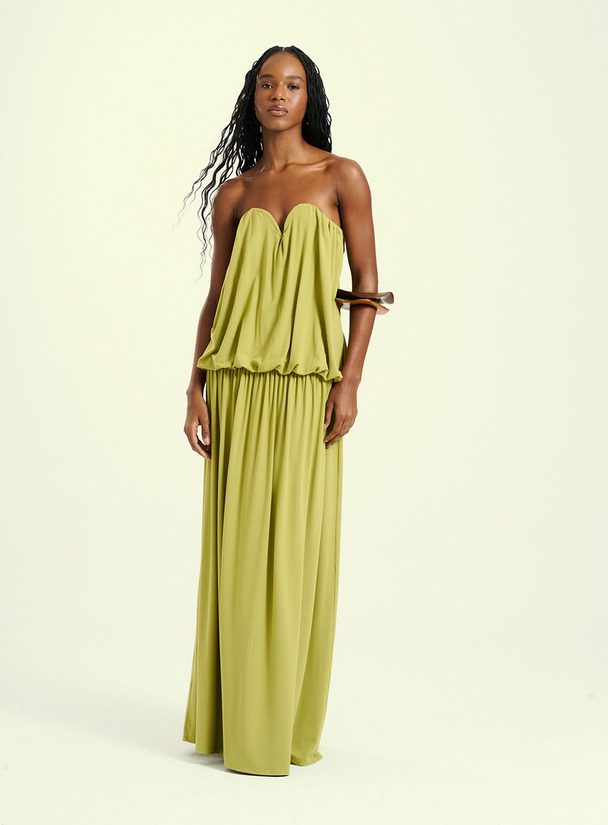 Vestido Feminino Longo Tomara Que Caia Verde 4