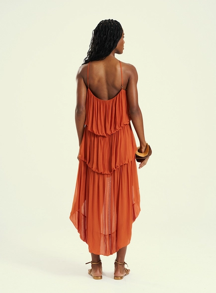 Vestido Feminino Volumoso Em Camadas