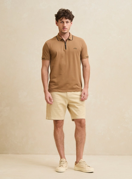 Polo Masculina Muscle Com Zíper