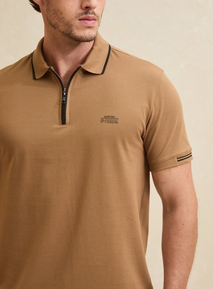 Polo Masculina Muscle Com Zíper