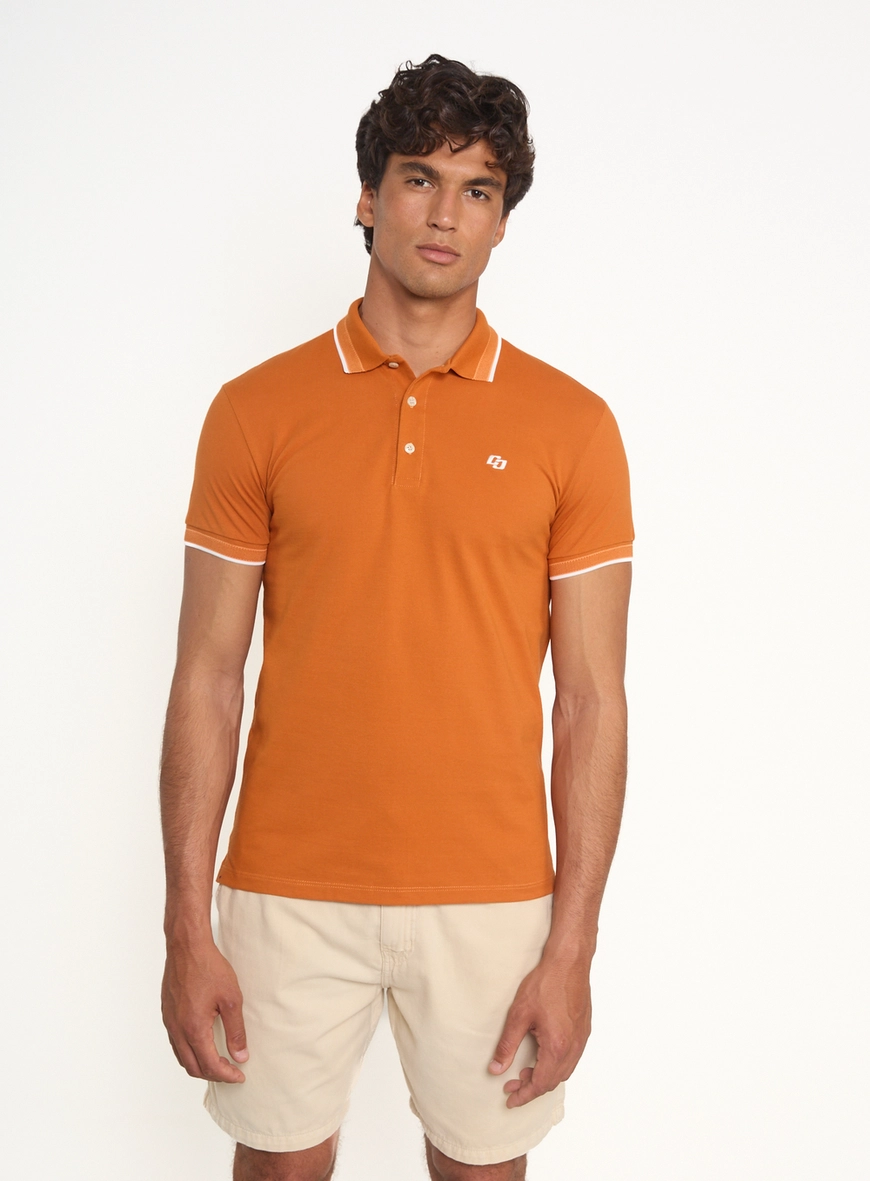 Polo Masculina Com Frisos Contrastantes