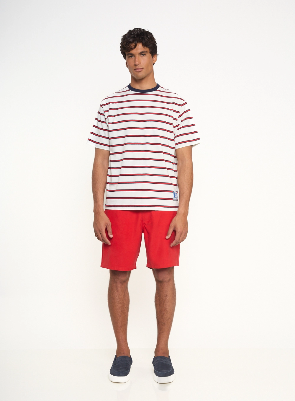 Camiseta Masculina Com Listras Estampados