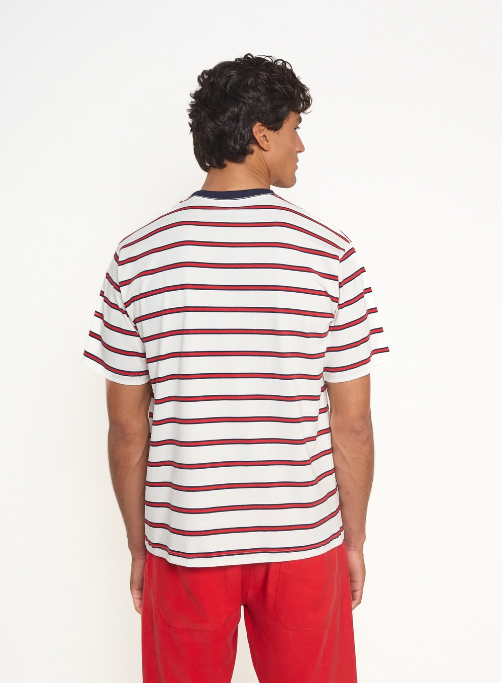 Camiseta Masculina Com Listras Estampados