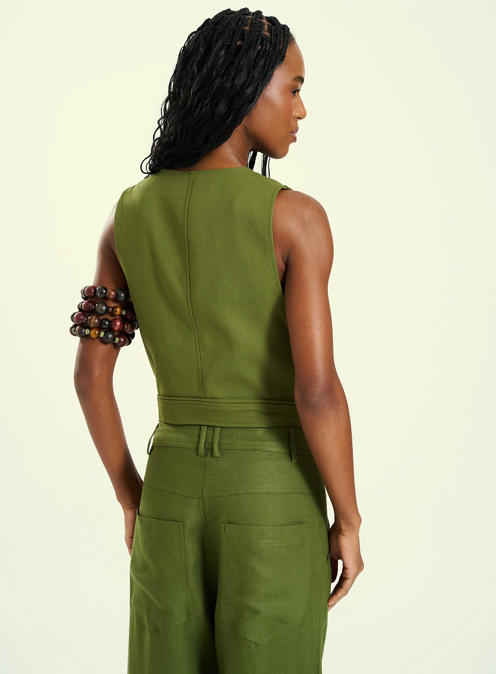 Colete Feminino Com Botões Verde 2