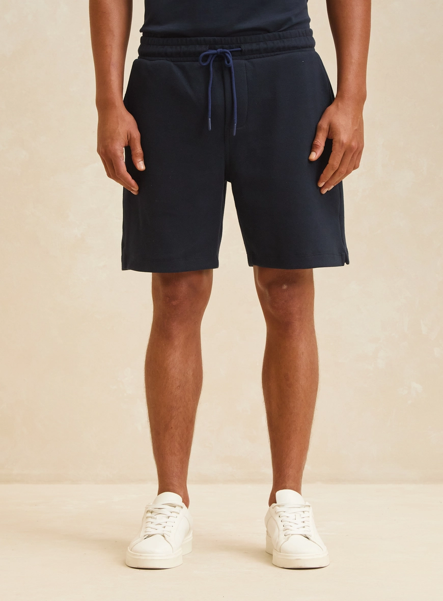 Bermuda Masculina Texturizada Com Cadarço - Dom Azul