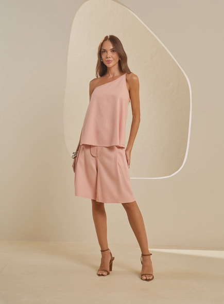 Blusa Ampla Com Alça Assimétrica