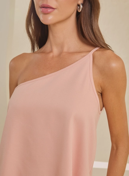Blusa Ampla Com Alça Assimétrica