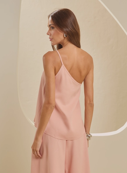 Blusa Ampla Com Alça Assimétrica