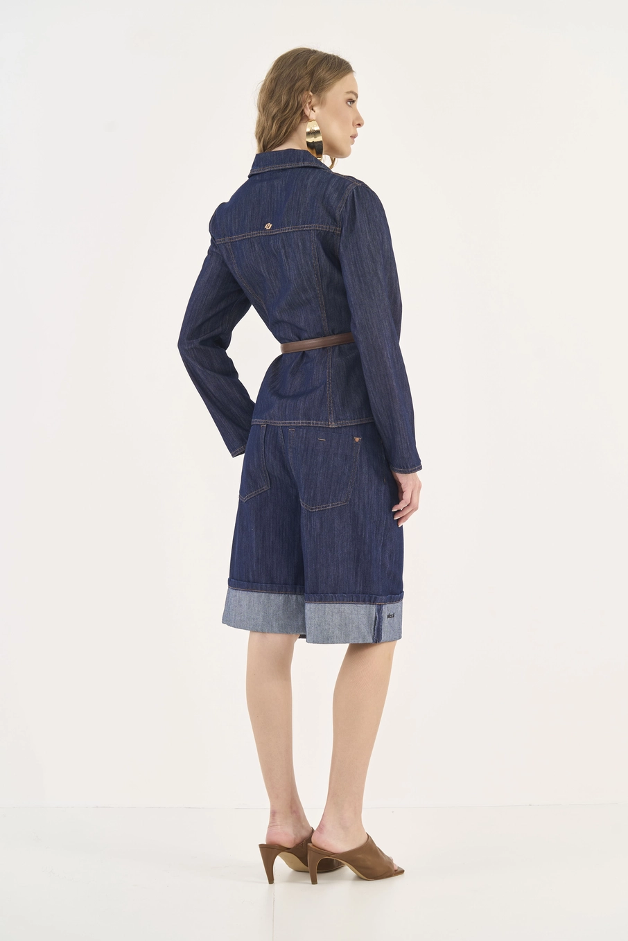 Jaqueta Slim Jeans Com Peplum Índigo