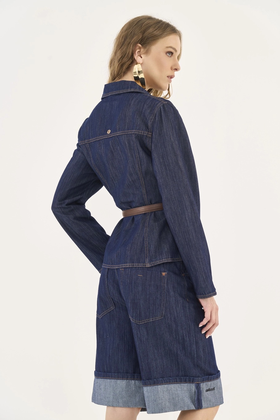 Jaqueta Slim Jeans Com Peplum Índigo