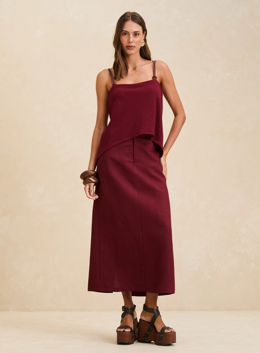 Blusa Assimétrica Texturizada Vermelho 1