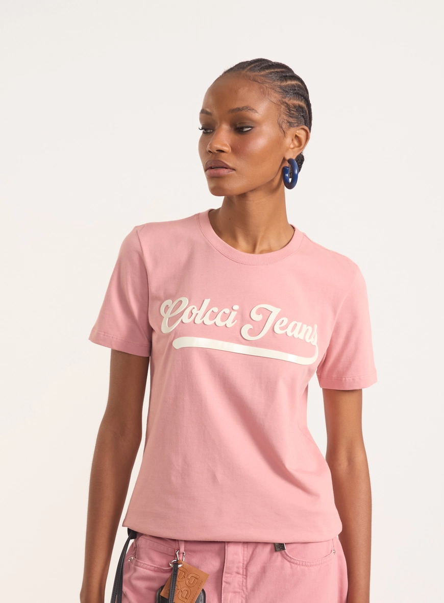 Camiseta Regular Com Estampa Script