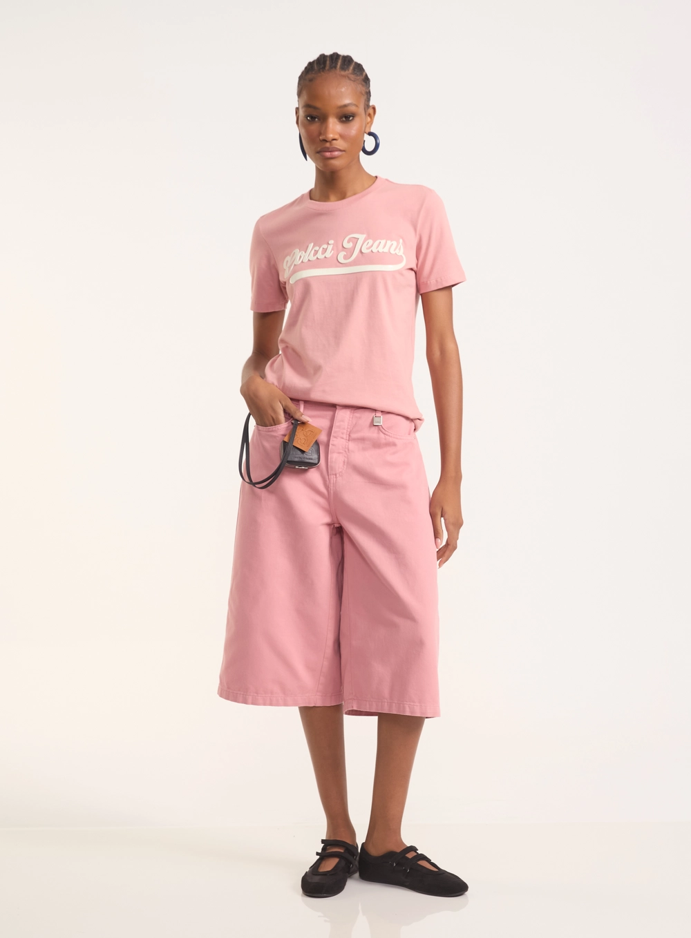 Camiseta Regular Com Estampa Script Rosa