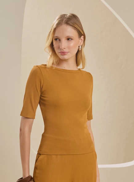 Blusa Canelada Decote U Costas