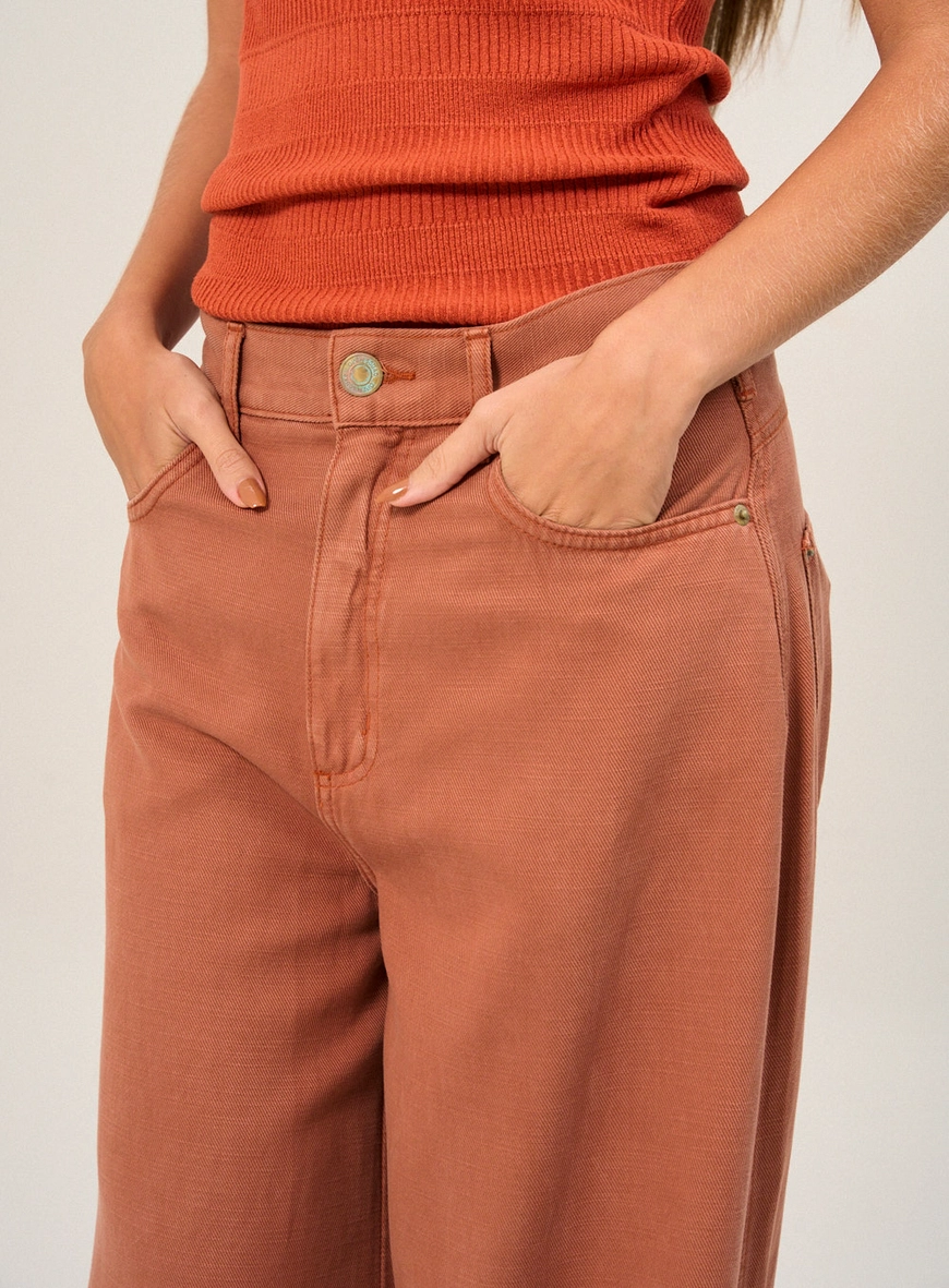 Calça Feminina Wide Leg Marrom Zeus 3