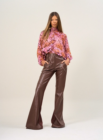 Calça Feminina Flare Em Pu