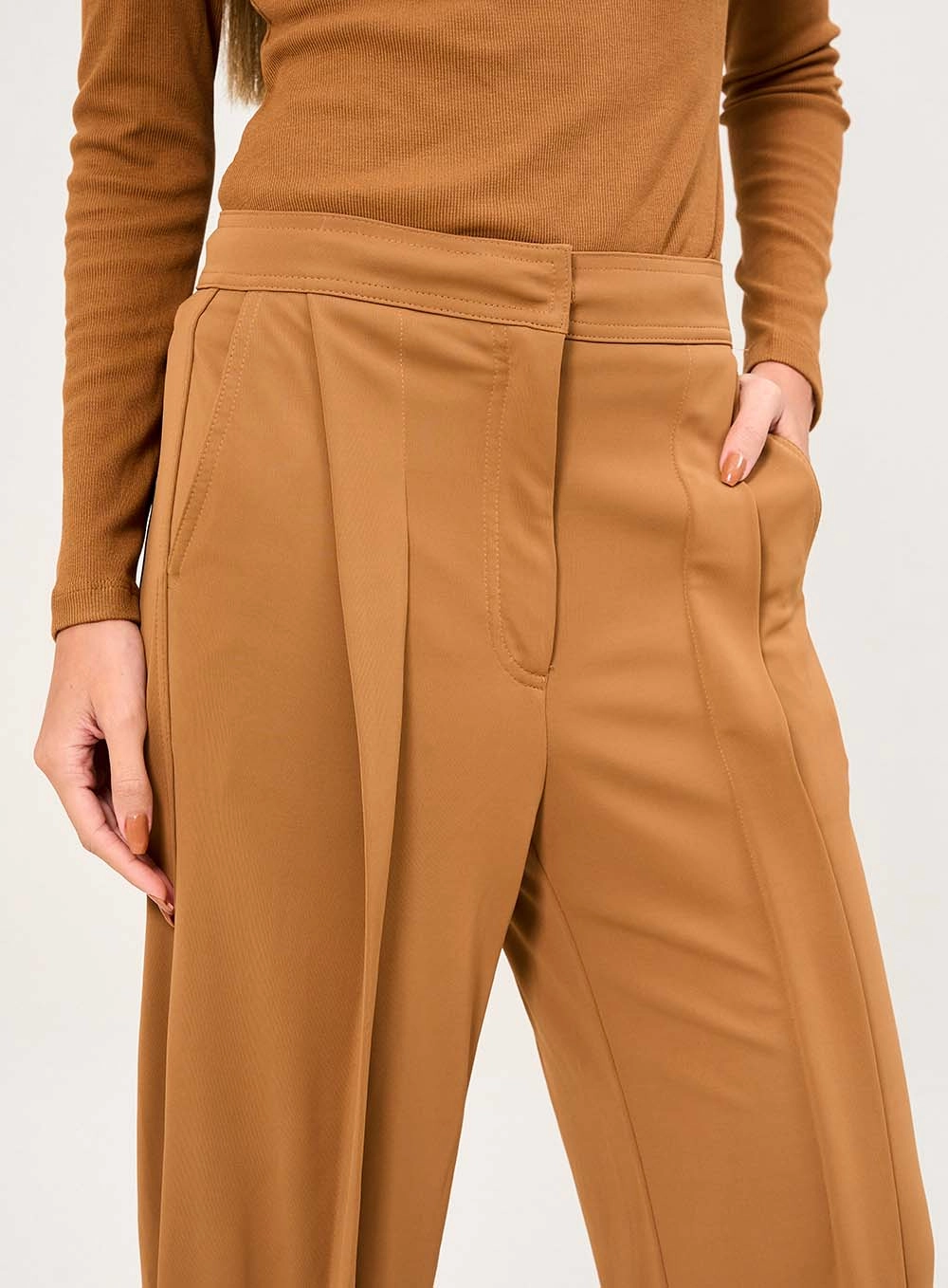 Calça Feminina Cintura Alta Clochard Marrom 3