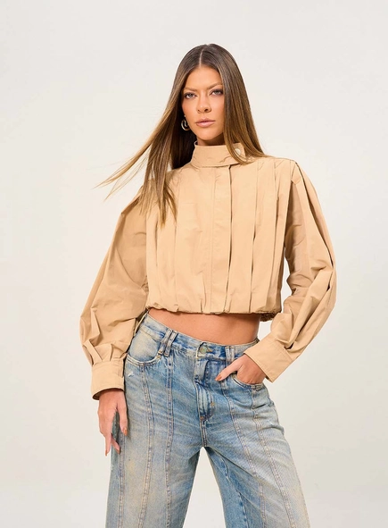 Jaqueta Feminina Nylon Gola Alta