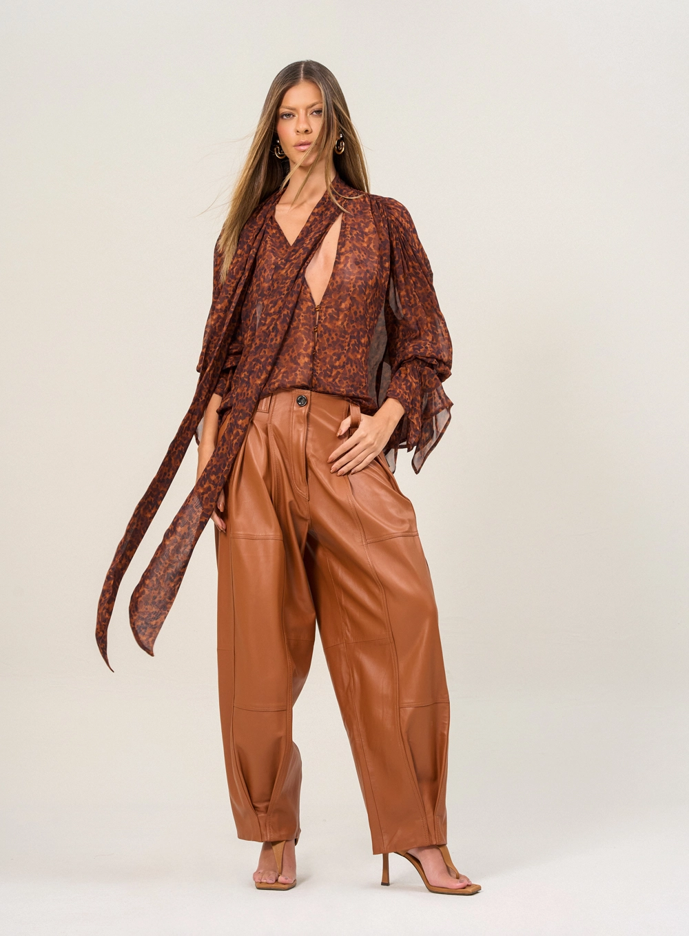Blusa Feminina Estampa Animal Print Com Amarração Estampados 4