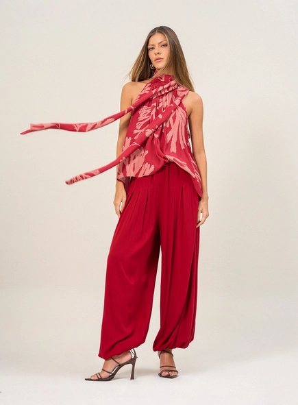 Blusa Estampada Com Gola Alta