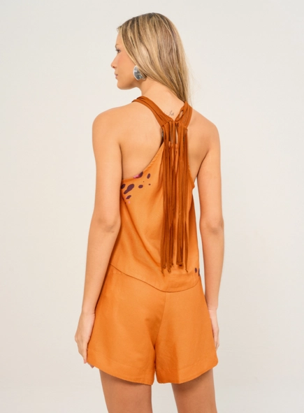 Blusa Estampada Com Amarração