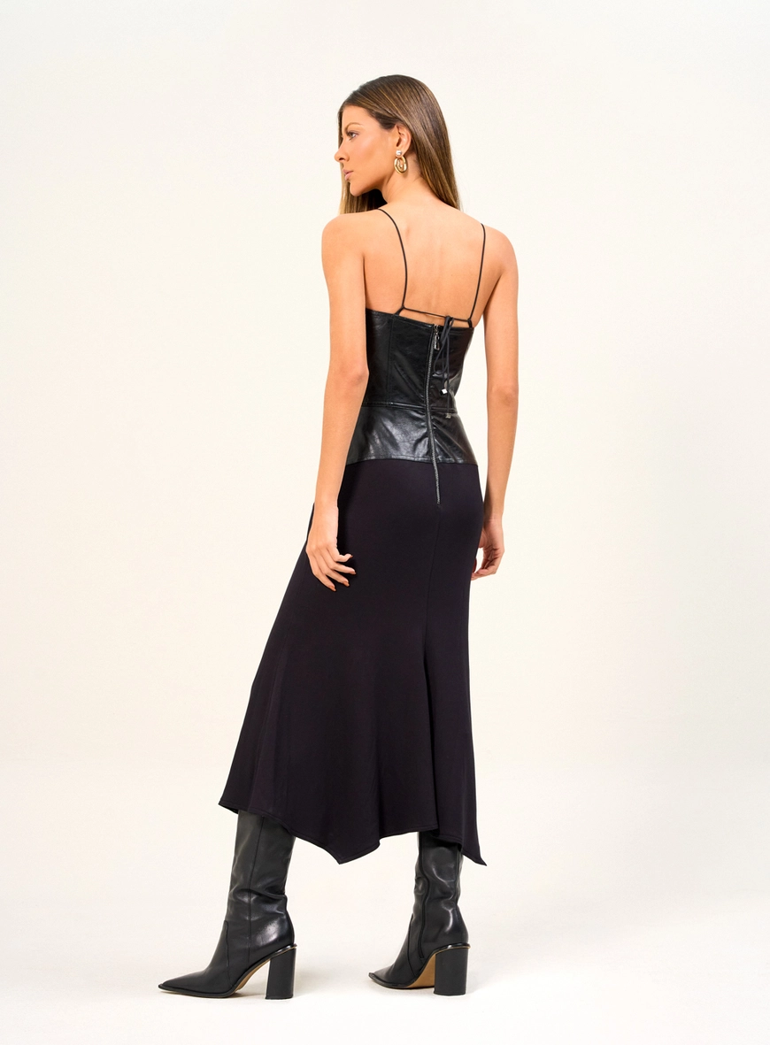 Vestido Feminino Em Pu Preto 2