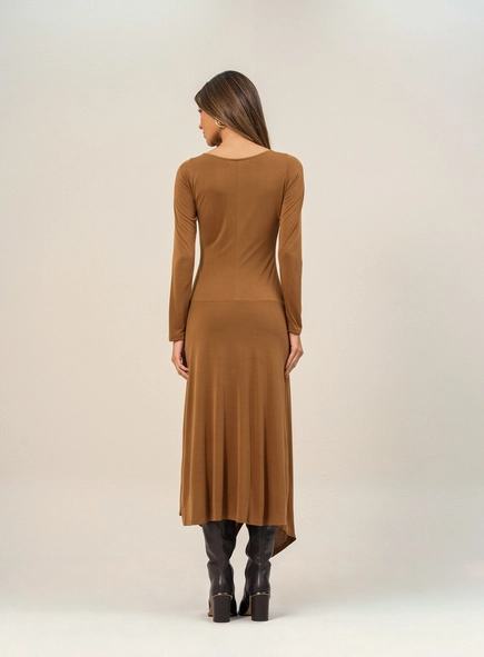 Vestido Midi Com Fenda Frontal