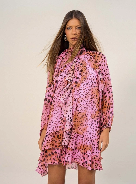Vestido Curto Com Estampa Jaguar