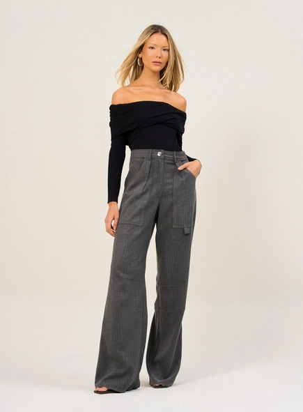 Calça Feminina Estampada Cintura Média