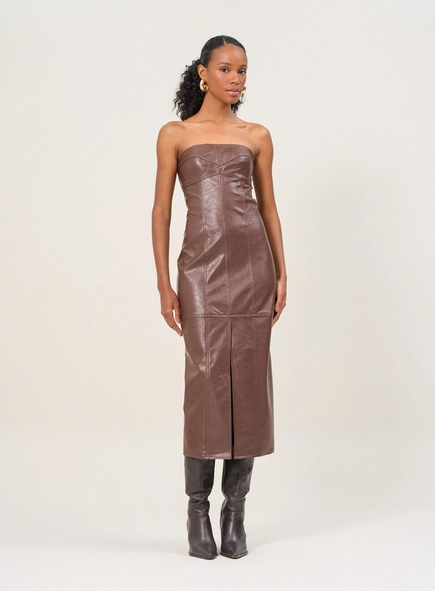 Vestido Midi Com Fenda Frontal