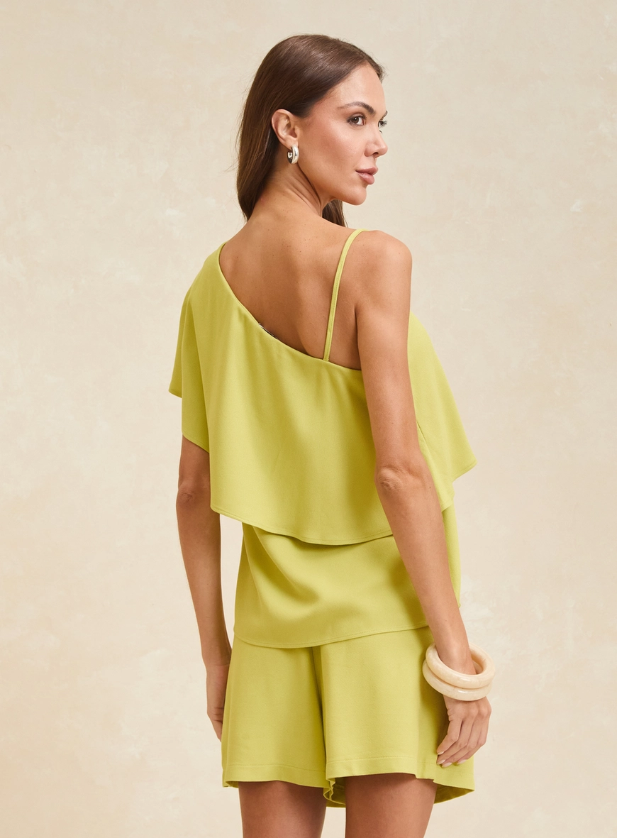 Blusa Um Ombro Só Assimétrica Verde 2