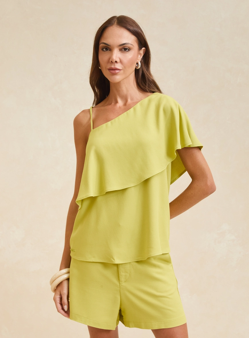 Blusa Um Ombro Só Assimétrica Verde 3