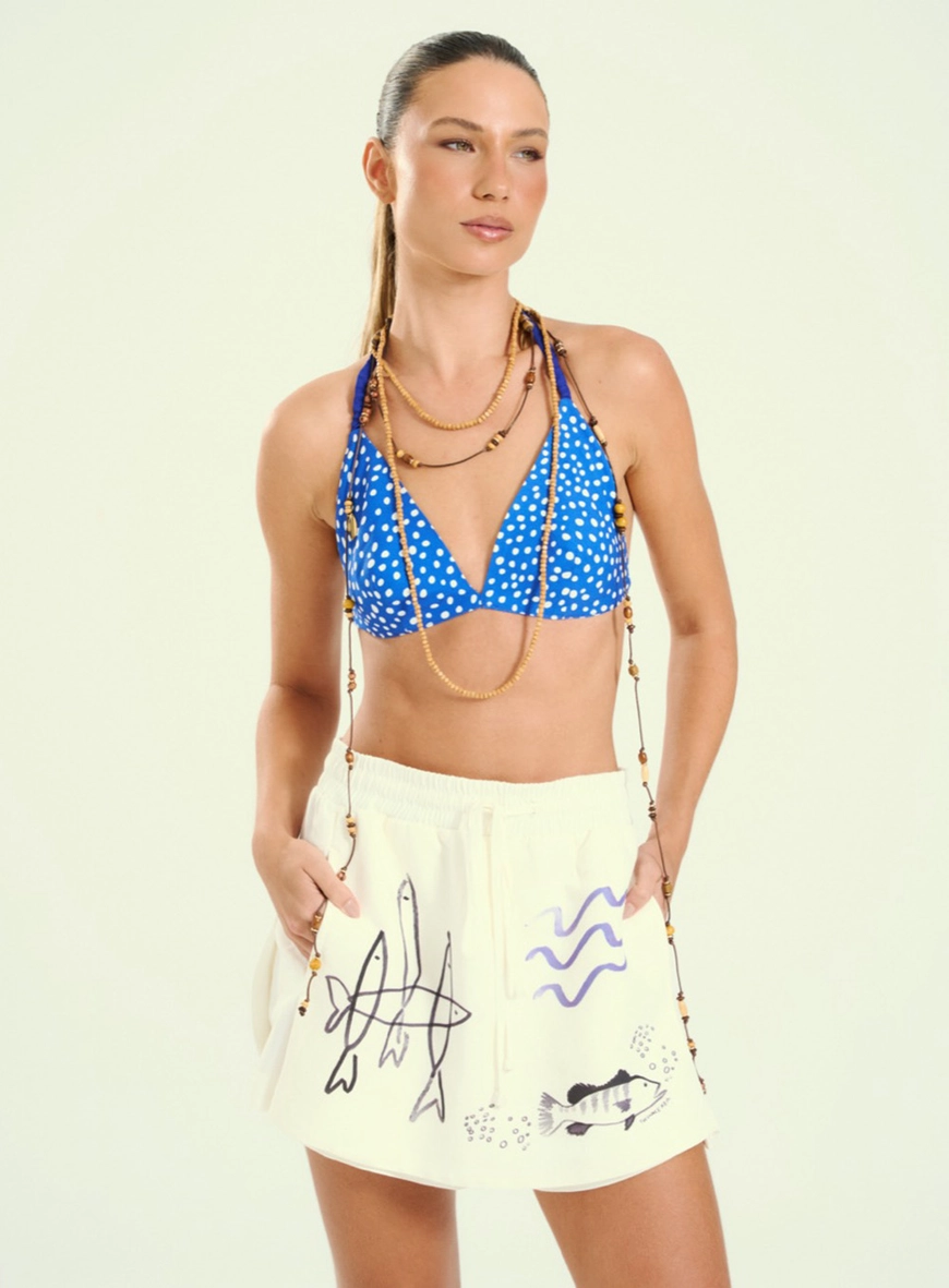 Shorts-saia Feminino Alfaiataria Estampado Estampados 1