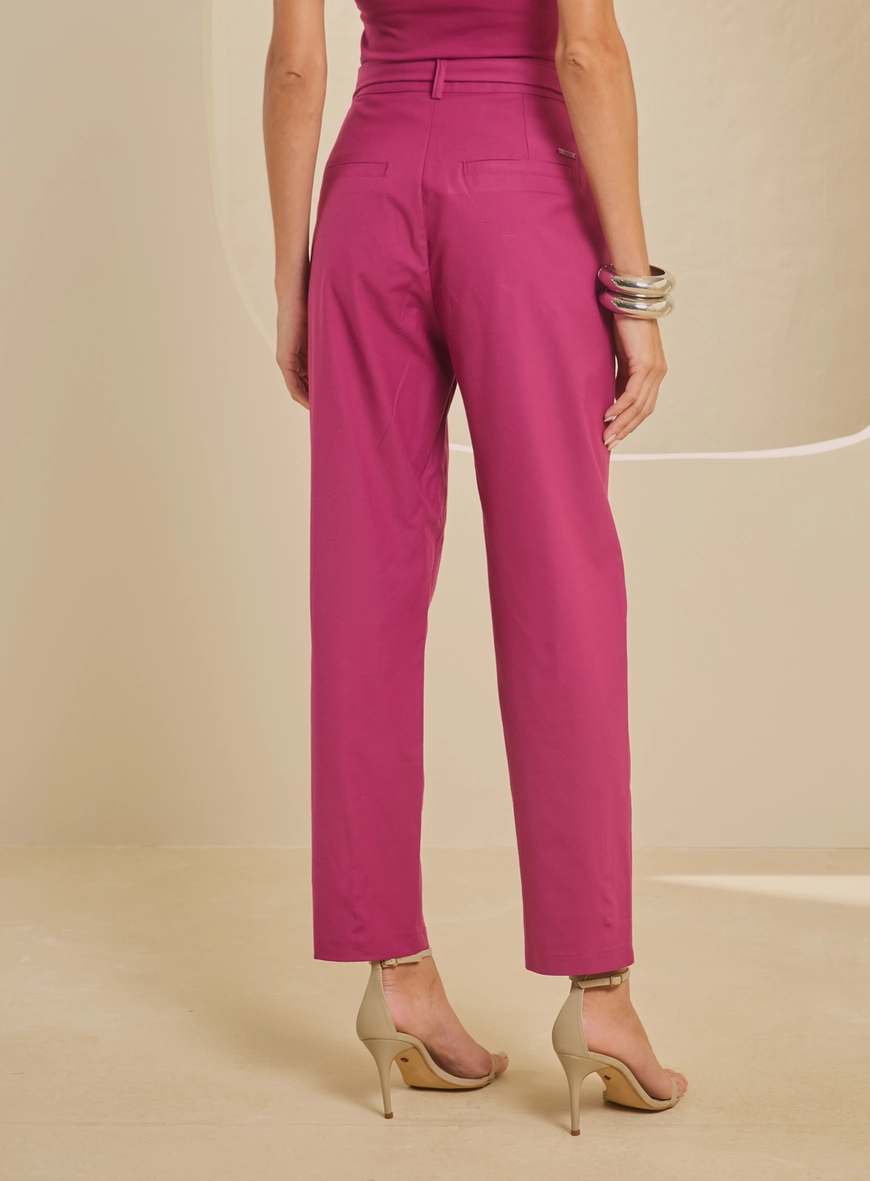 Calça Alfaiataria Feminina Reta Rosa 2