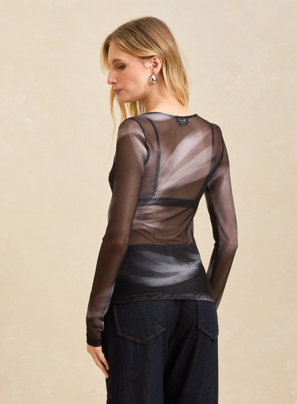 Blusa De Tule Justa Estampada Estampados 2