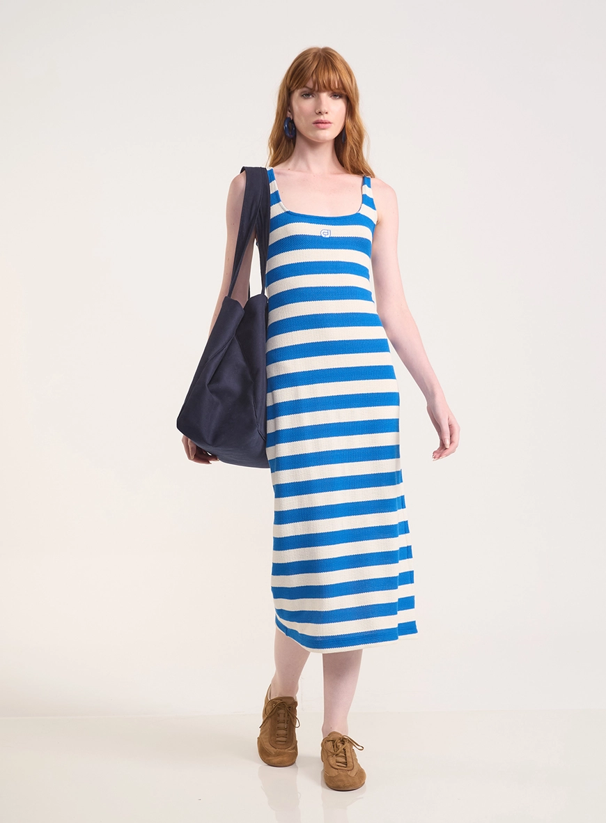 Vestido Longo Justo Com Alças E Estampa