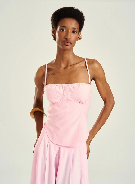 Blusa Feminina Corset Com Alças Finas