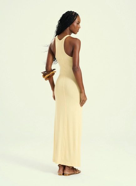 Vestido Feminino Longo Com Fenda