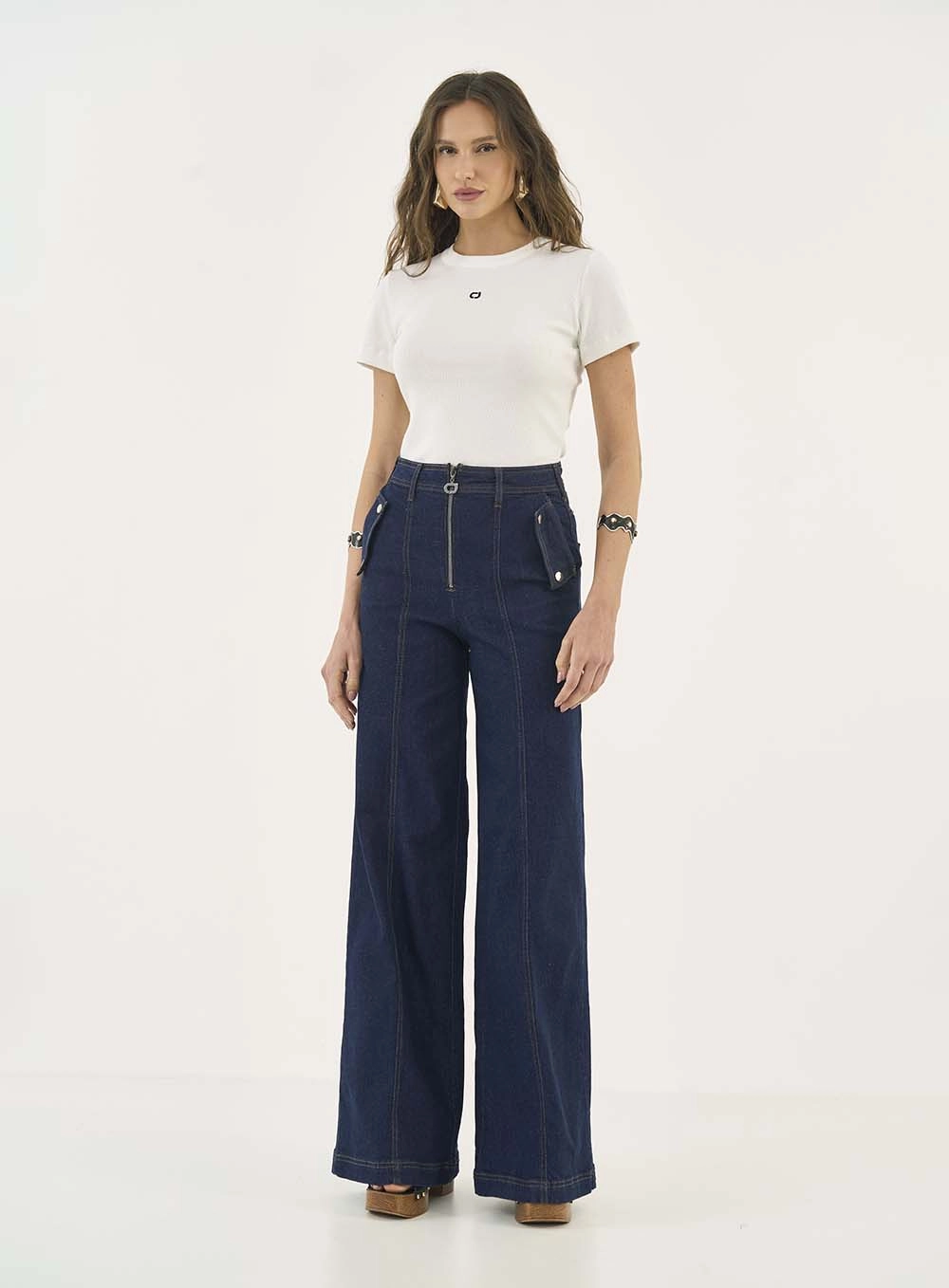 Calça Jeans Pantalona Lisboa Índigo
