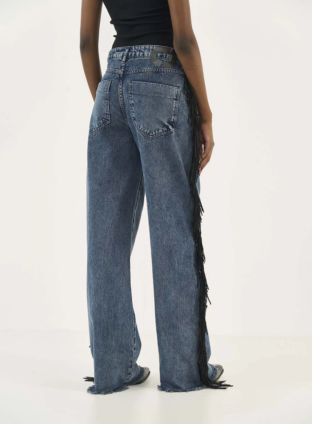 Calça Jeans Berlim Com Franjas Índigo