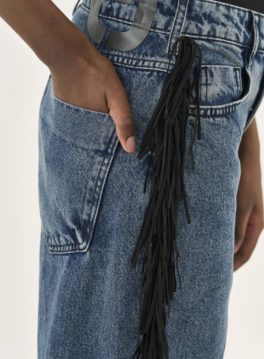Calça Jeans Berlim Com Franjas Índigo